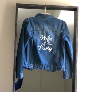"wife of the party" jean jacket